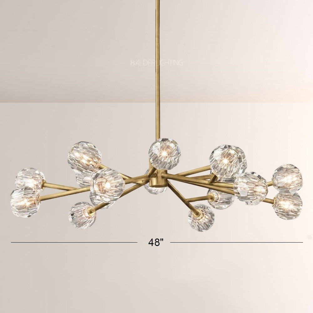 Balle Crystal Round Chandelier D48"