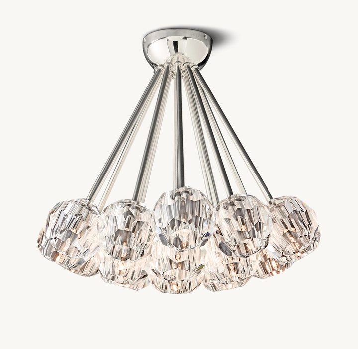 Balle Crystal Clear Glass Flushmount 24"