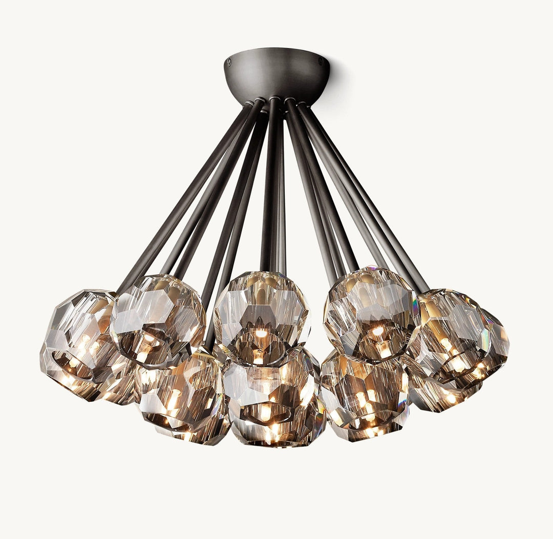 Balle Crystal Clear Glass Flushmount 24"