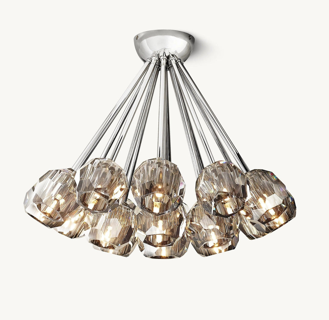 Balle Crystal Clear Glass Flushmount 24"