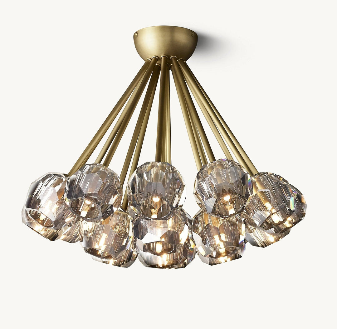 Balle Crystal Clear Glass Flushmount 24"