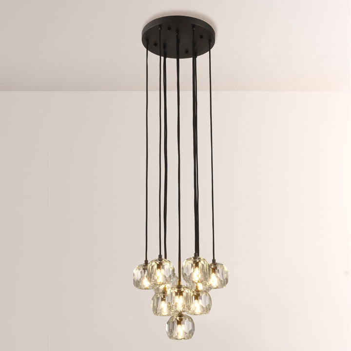 Balle Crystal Cluster Chandelier D14"