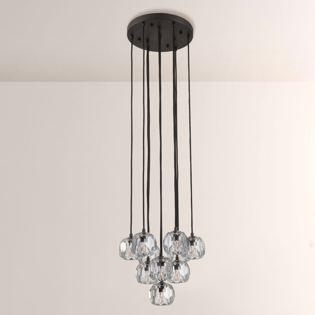 Balle Crystal Cluster Chandelier D14"