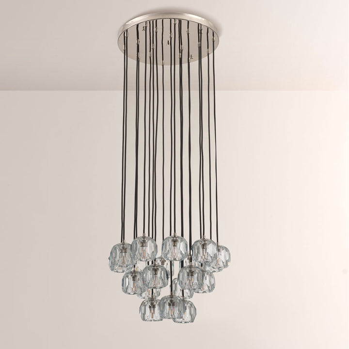 Balle Crystal Cluster Chandelier D19"