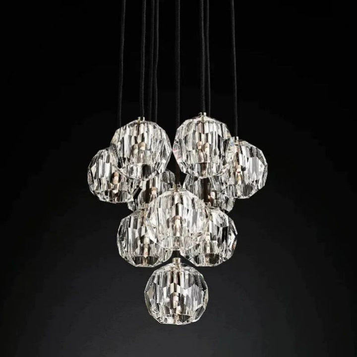 Balle Crystal Cluster Chandelier D14"