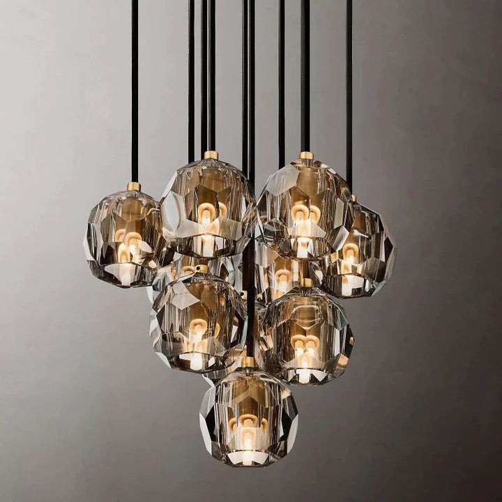 Balle Crystal Cluster Chandelier D14"