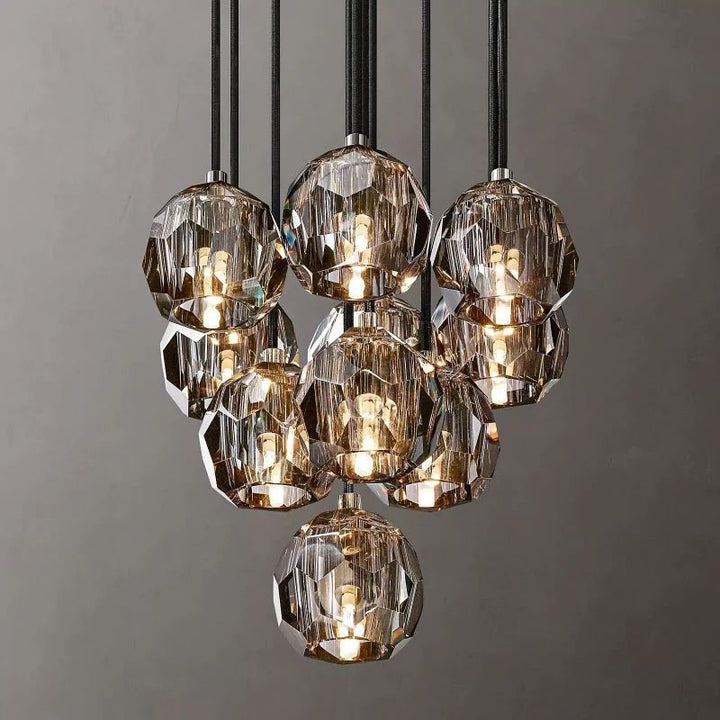 Balle Crystal Cluster Chandelier D14"
