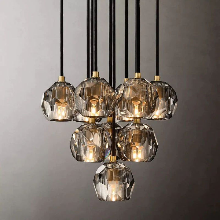 Balle Crystal Cluster Chandelier D14"