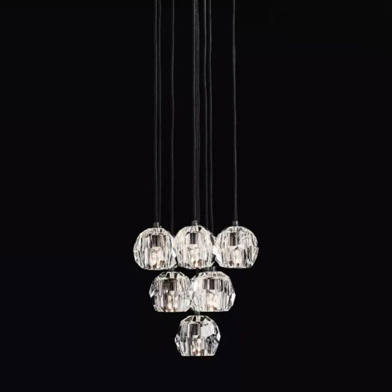 Balle Crystal Cluster Chandelier D14"