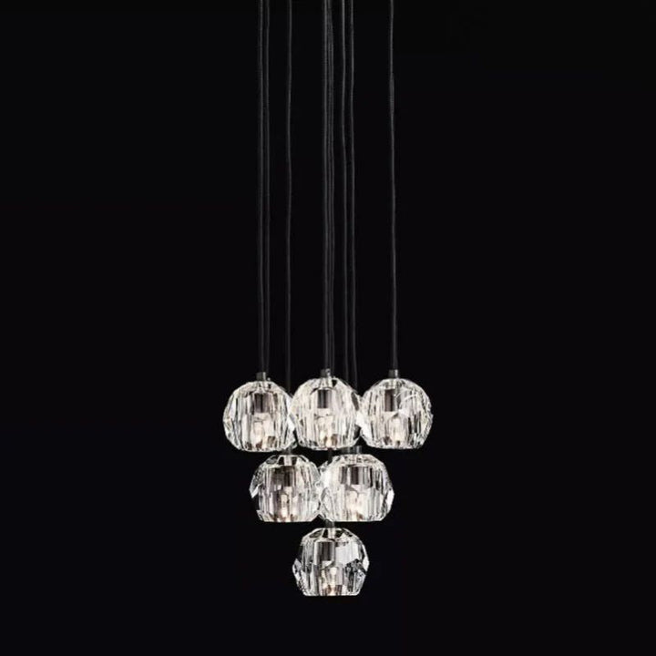 Balle Crystal Cluster Chandelier D14"