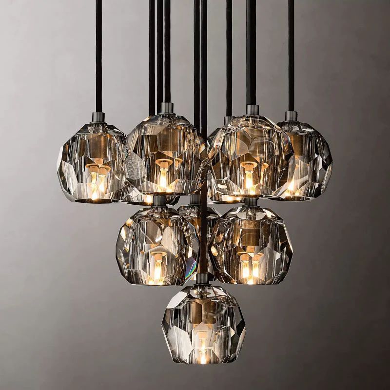 Balle Crystal Cluster Chandelier D14"
