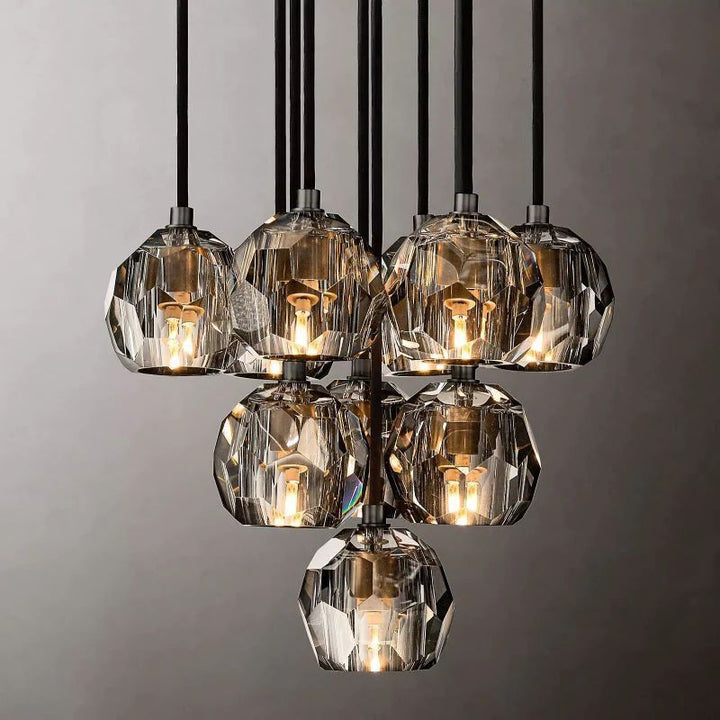 Balle Crystal Cluster Chandelier D14"