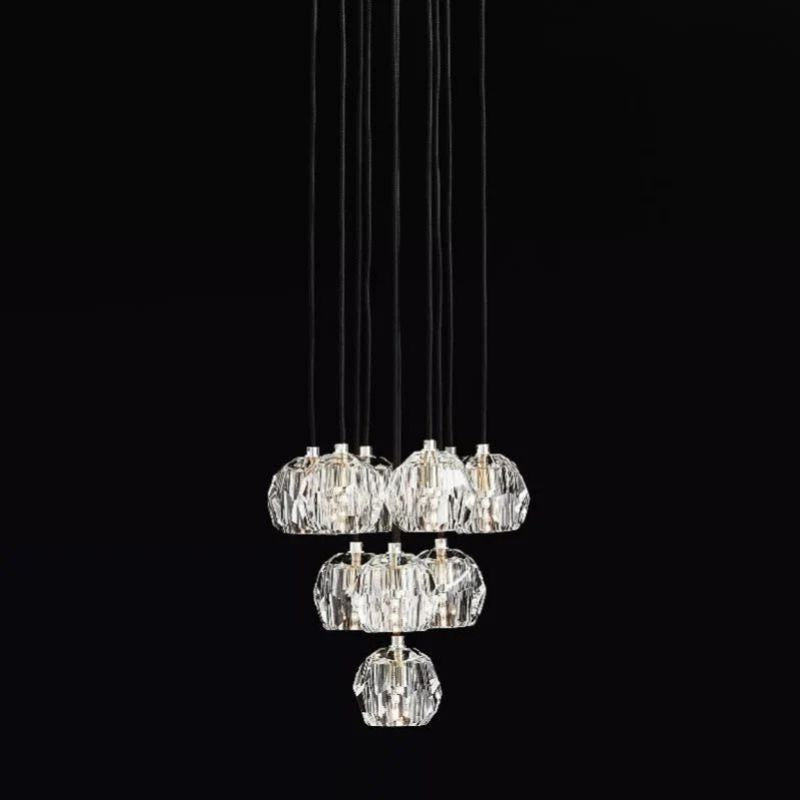 Balle Crystal Cluster Chandelier D14"