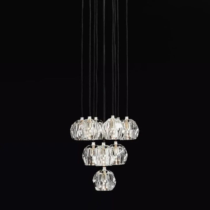 Balle Crystal Cluster Chandelier D14"