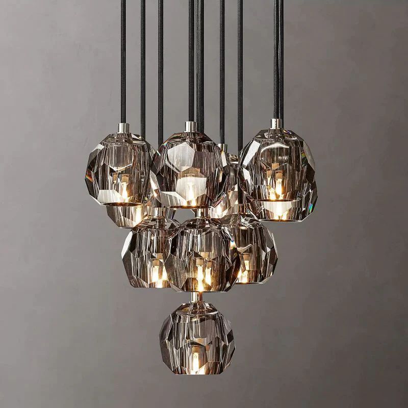 Balle Crystal Cluster Chandelier D14"