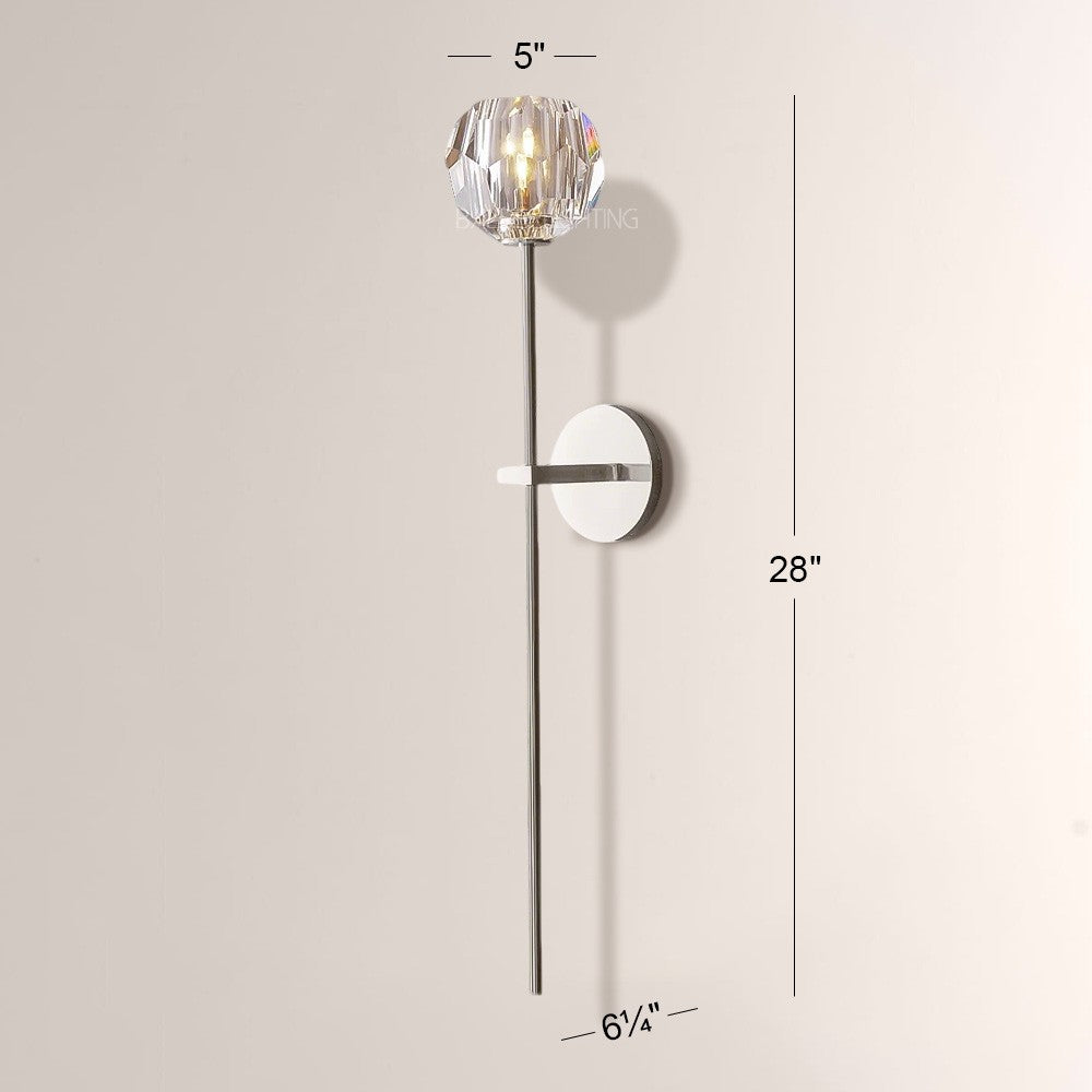 Balle Smoke/Clear Crystal Grand Wall Sconce