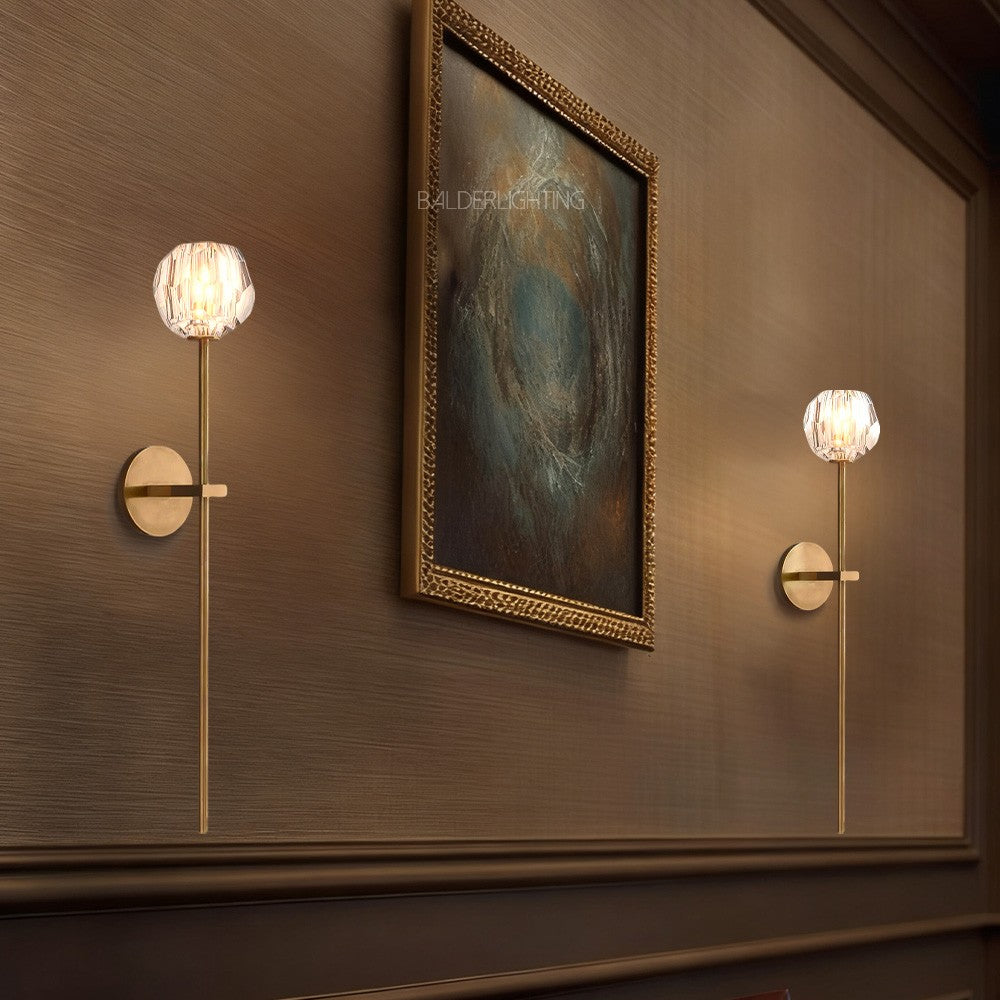 Balle Smoke/Clear Crystal Grand Wall Sconce