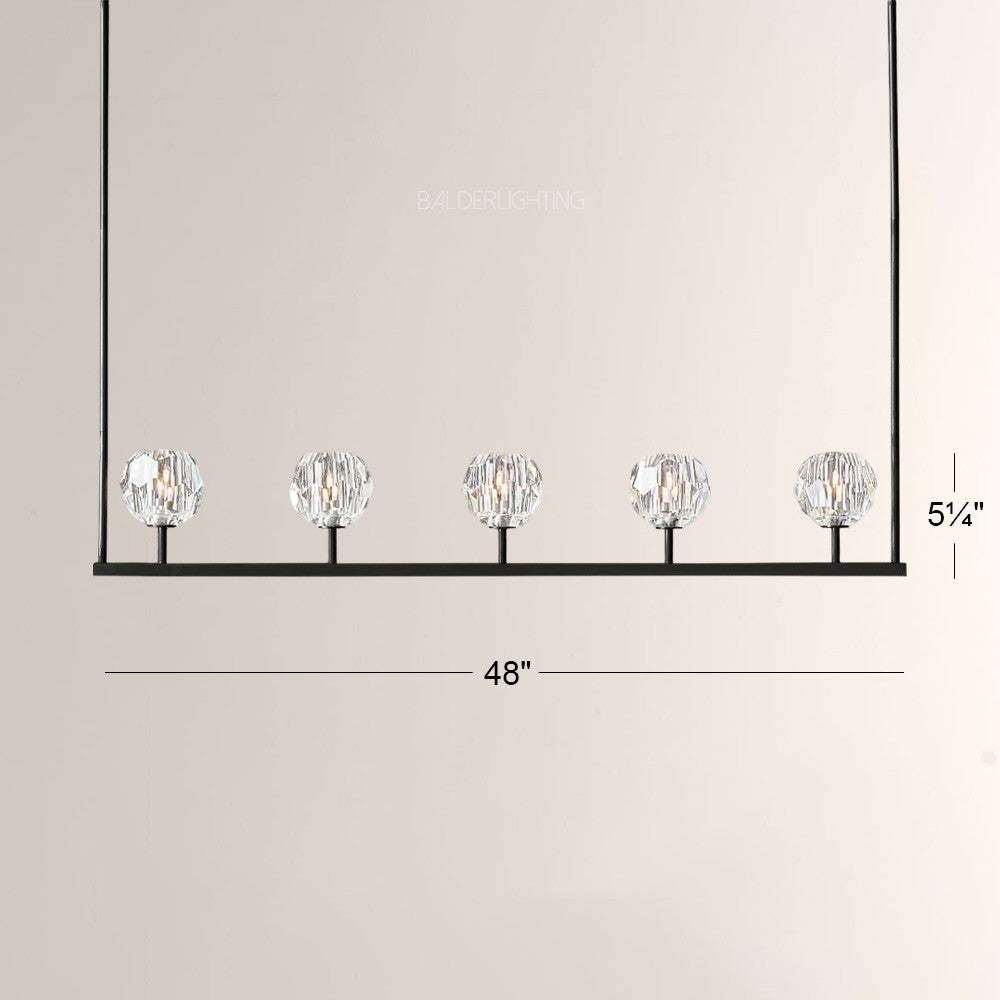 Balle Crystal Linear Chandelier 48"