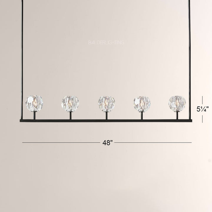 Balle Crystal Linear Chandelier 48"