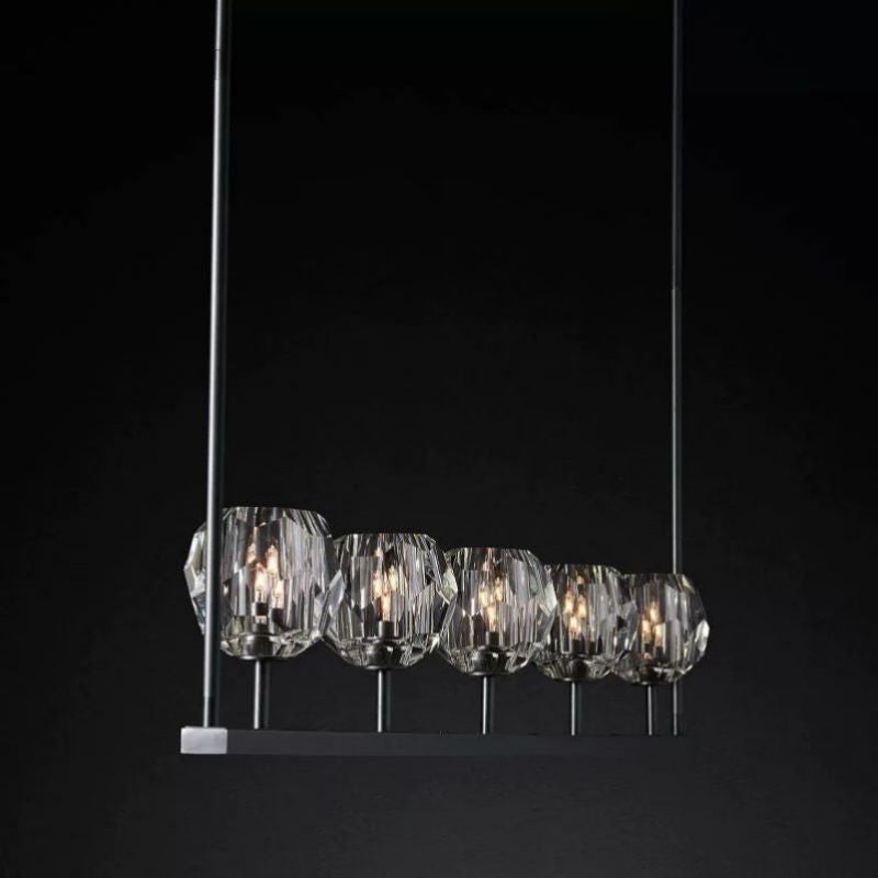 Balle Crystal Linear  Dining Room Chandelier 48"
