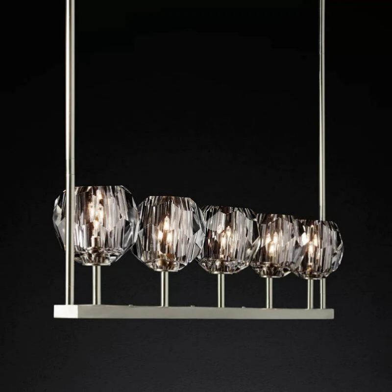 Balle Crystal Linear  Dining Room Chandelier 48"