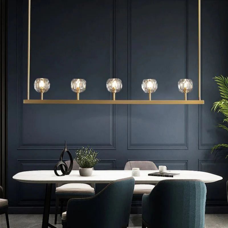 Balle Crystal Linear  Dining Room Chandelier 48"