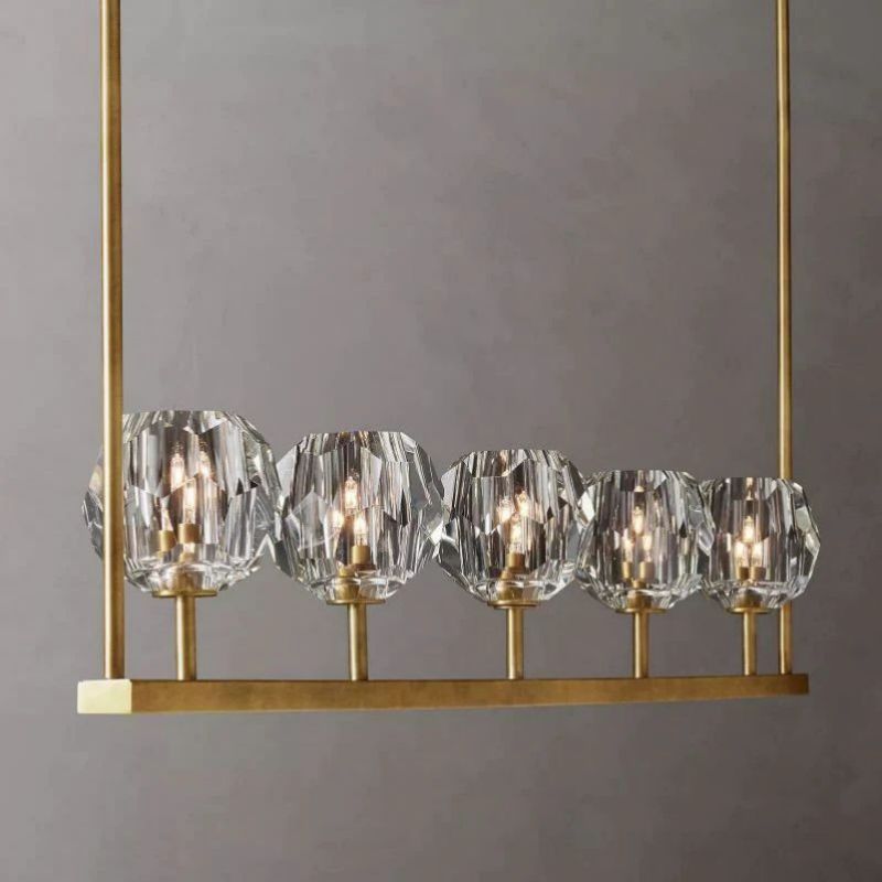 Balle Crystal Linear  Dining Room Chandelier 48"