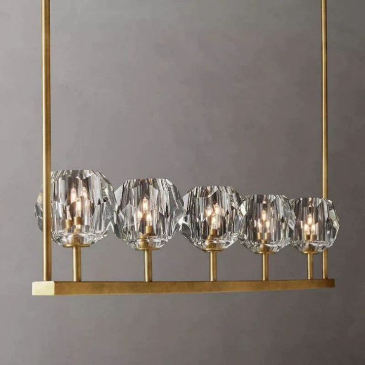 Balle Crystal Linear  Dining Room Chandelier 48"