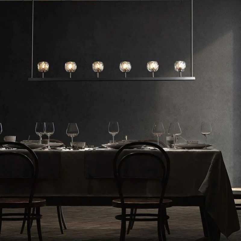 Balle Crystal Linear  Dining Room Chandelier 60"