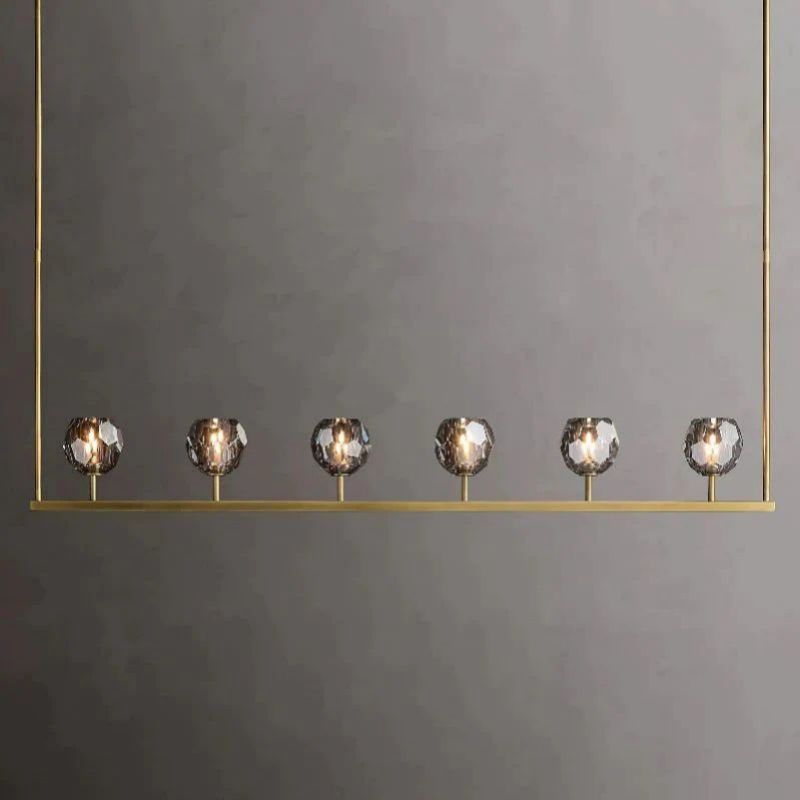 Balle Crystal Linear  Dining Room Chandelier 60"