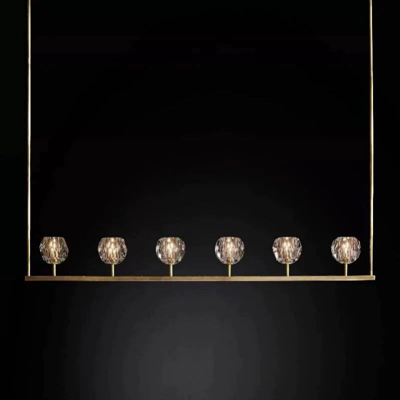 Balle Crystal Linear  Dining Room Chandelier 60"
