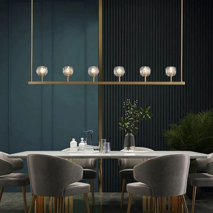 Balle Crystal Linear  Dining Room Chandelier 60"