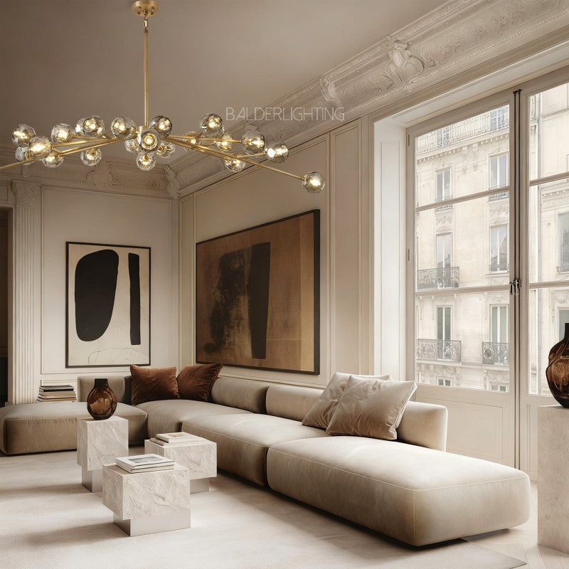 Balle Crystal Oval Chandelier 72"