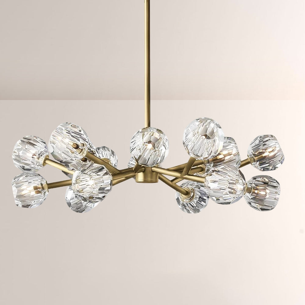 Balle Crystal Round Chandelier 36"