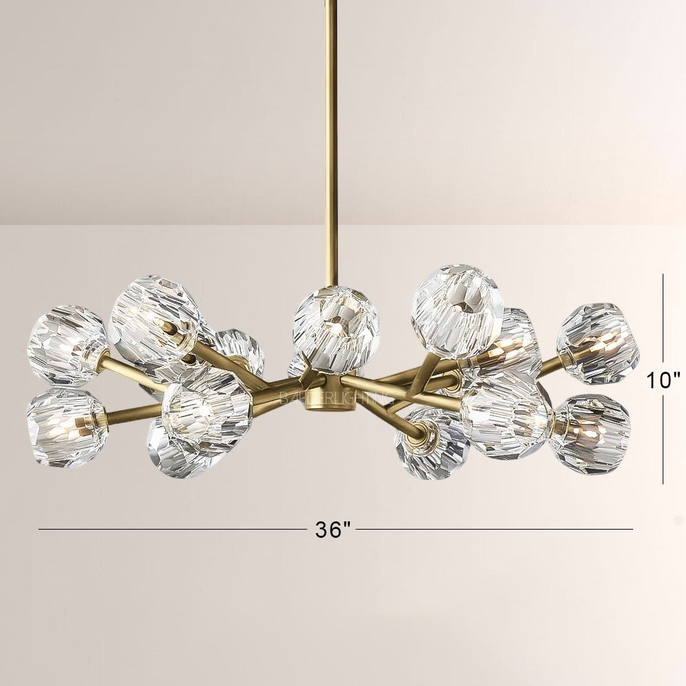 Balle Crystal Round Chandelier 36"
