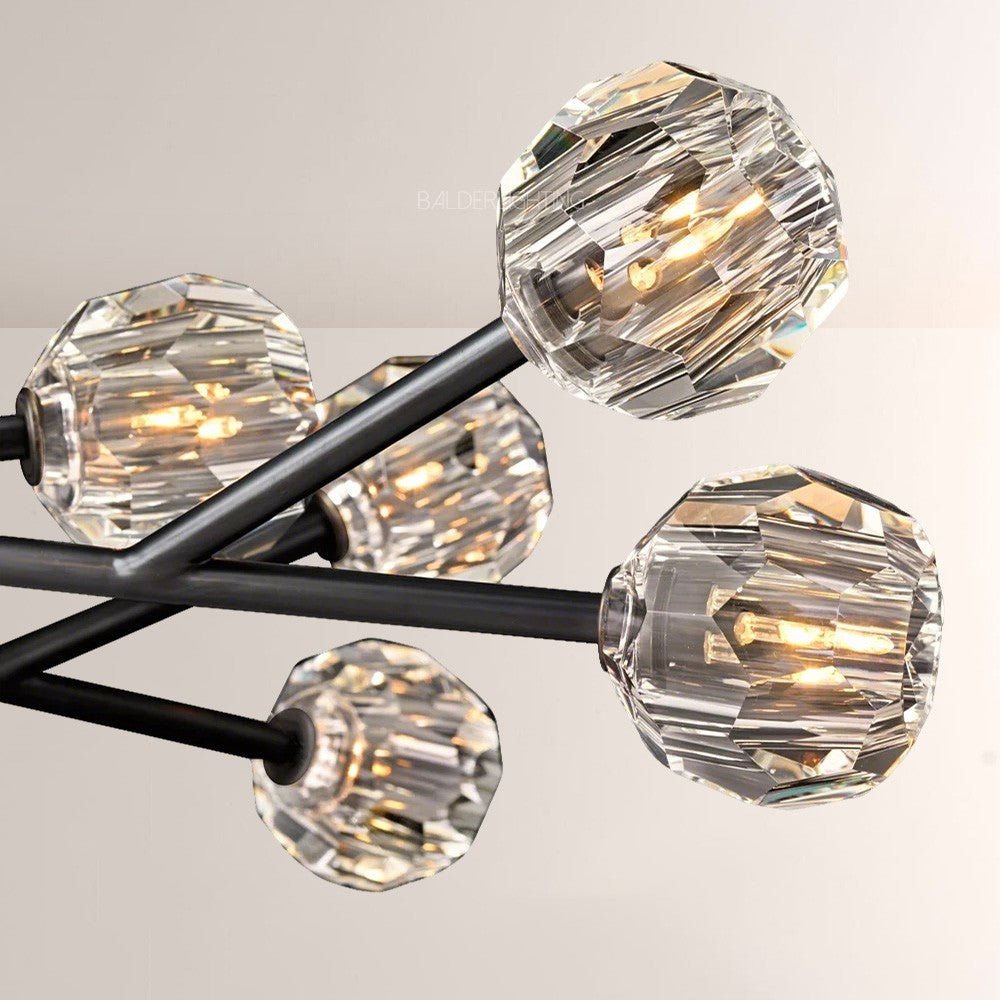 Balle Crystal Round Chandelier D72"