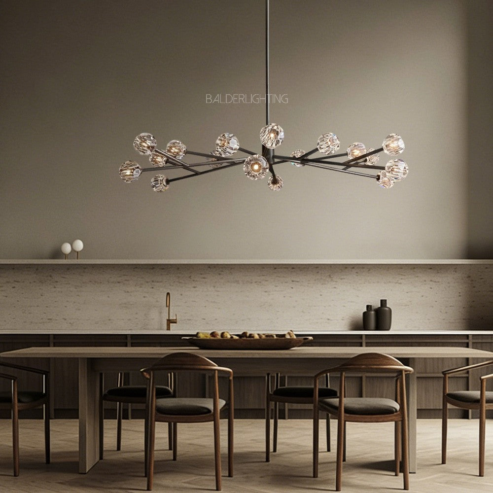 Balle Crystal Round Chandelier D72"