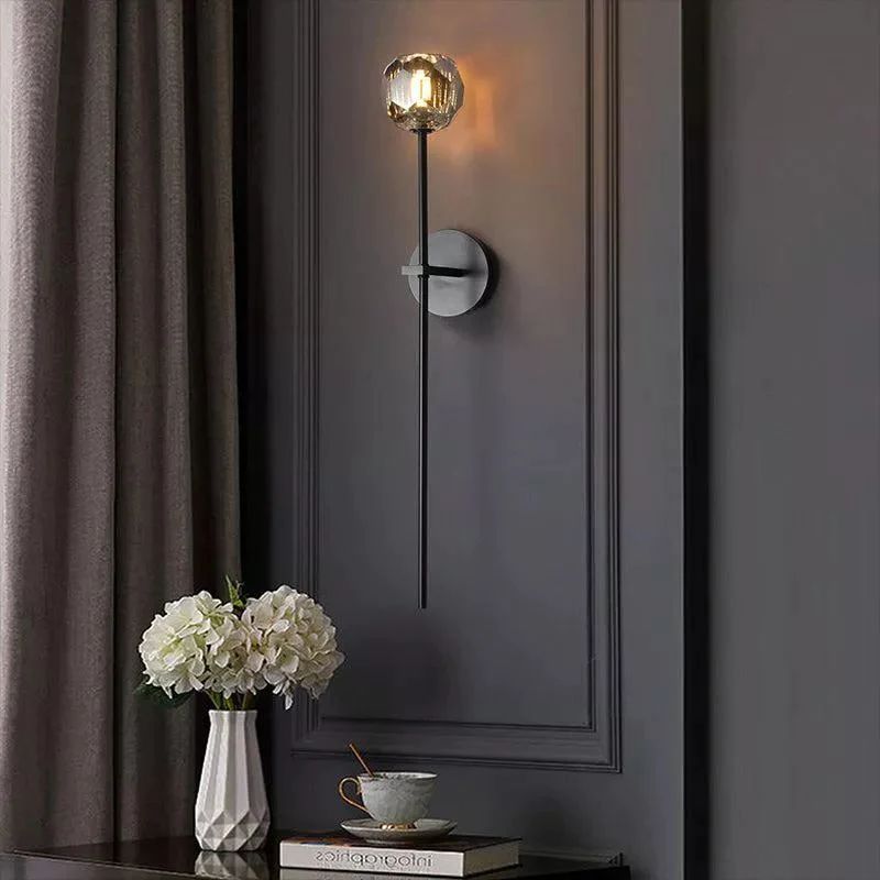 Balle Smoke/Clear Crystal Grand Wall Sconce