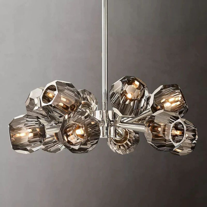 Balle Smoke Crystal Chandelier D24"