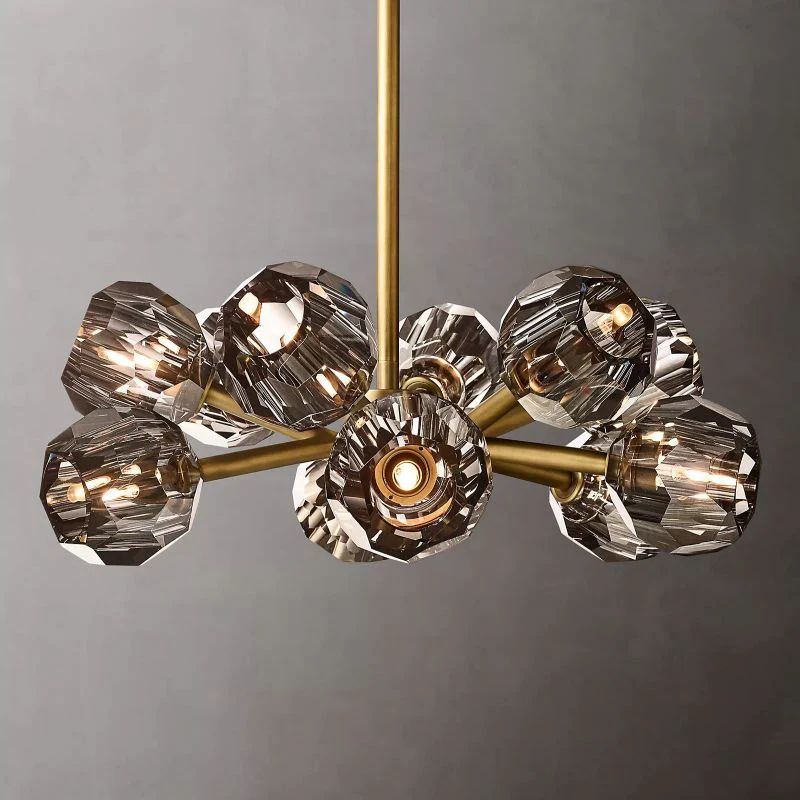 Balle Smoke Crystal Chandelier D24"