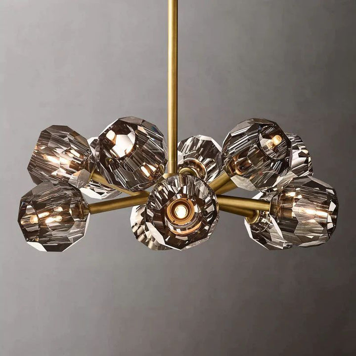 Balle Smoke Crystal Chandelier D24"