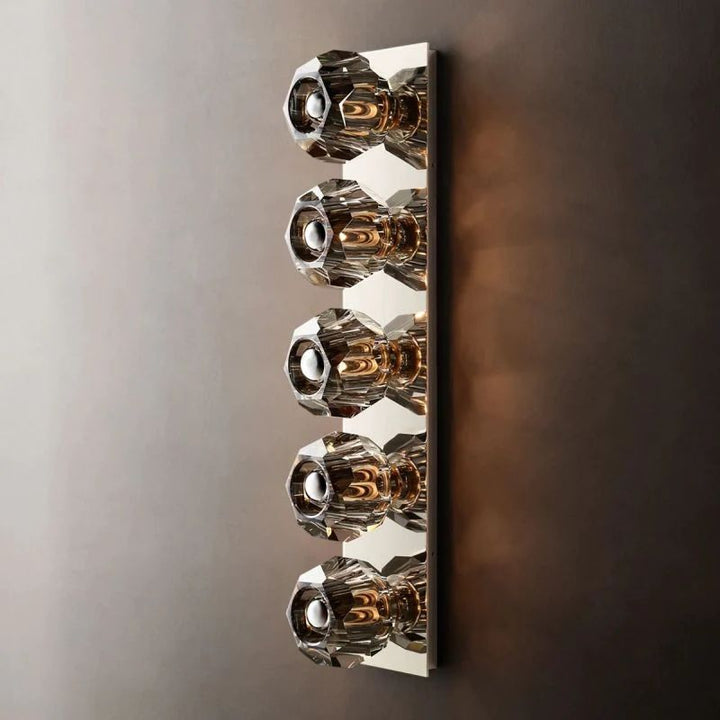 Balle Smoke Crystal Linear Grand Bathroom Wall Sconce