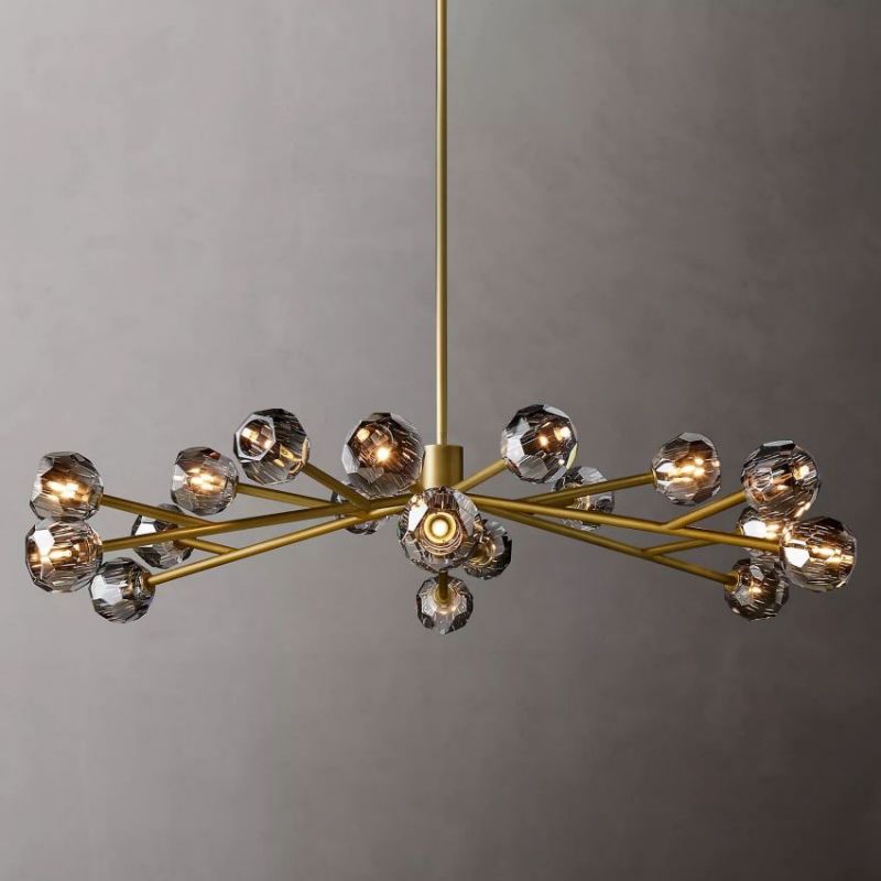 Balle Smoke Crystal Oval Chandelier D64'' Customized