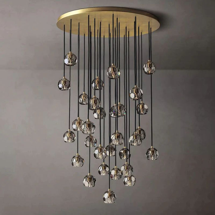 Balle Smoke Crystal Round Cluster Chandelier 40"