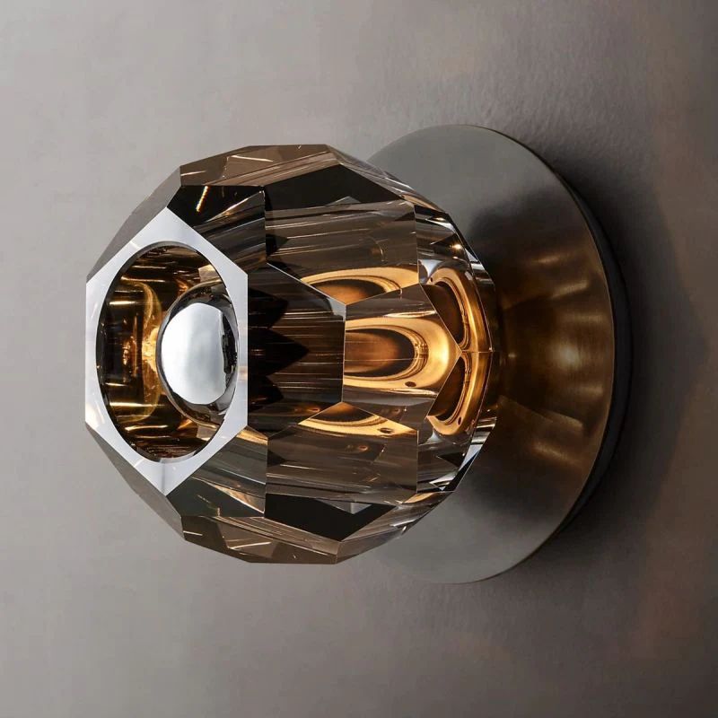 Balle Smoke Crystal Wall Sconce