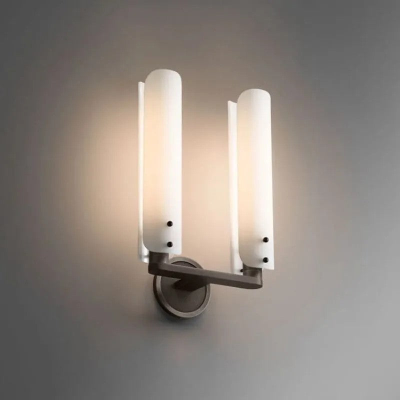 Barny Double White Glass Shard Wall Sconce