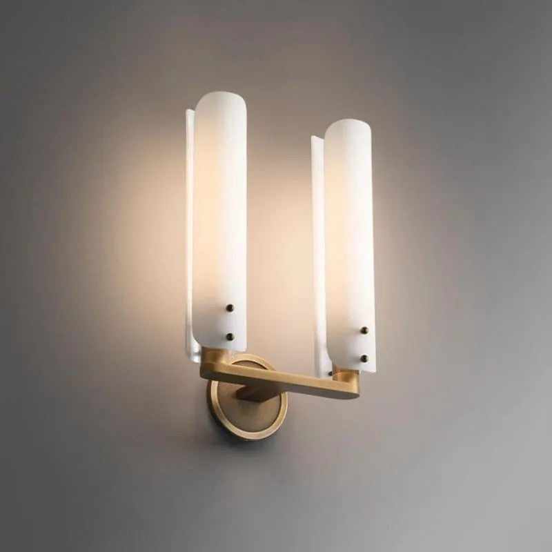 Barny Double White Glass Shard Wall Sconce