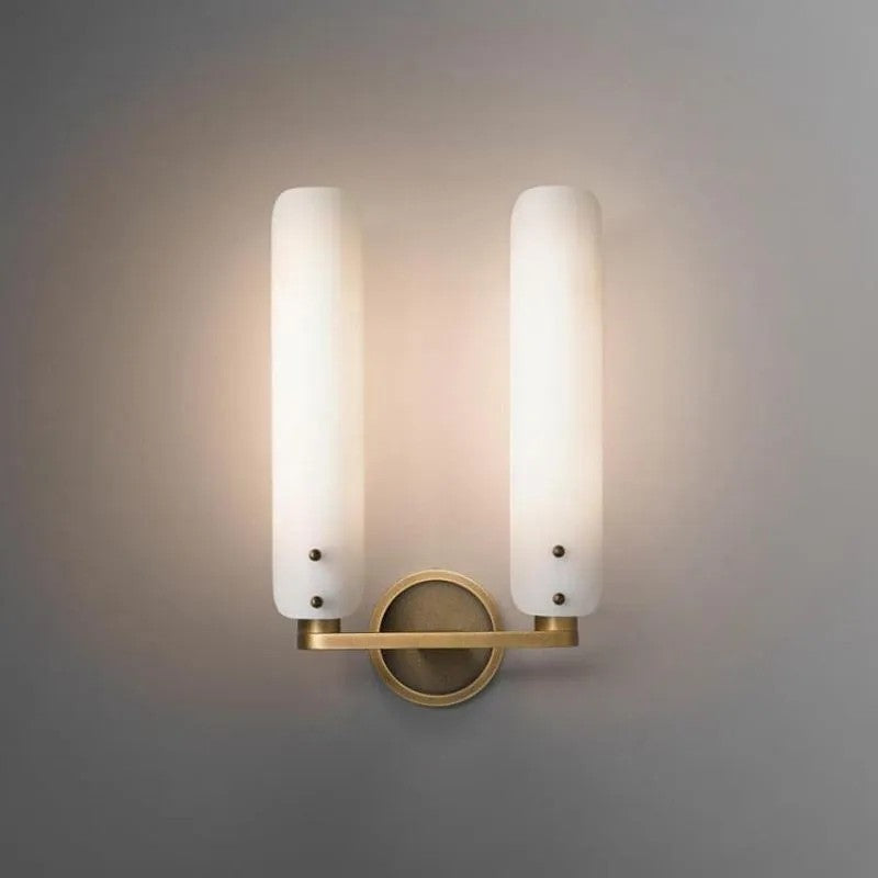 Barny Double White Glass Shard Wall Sconce