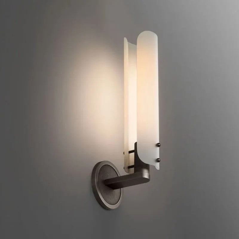 Barny Single Layer White Glass Wall Sconce