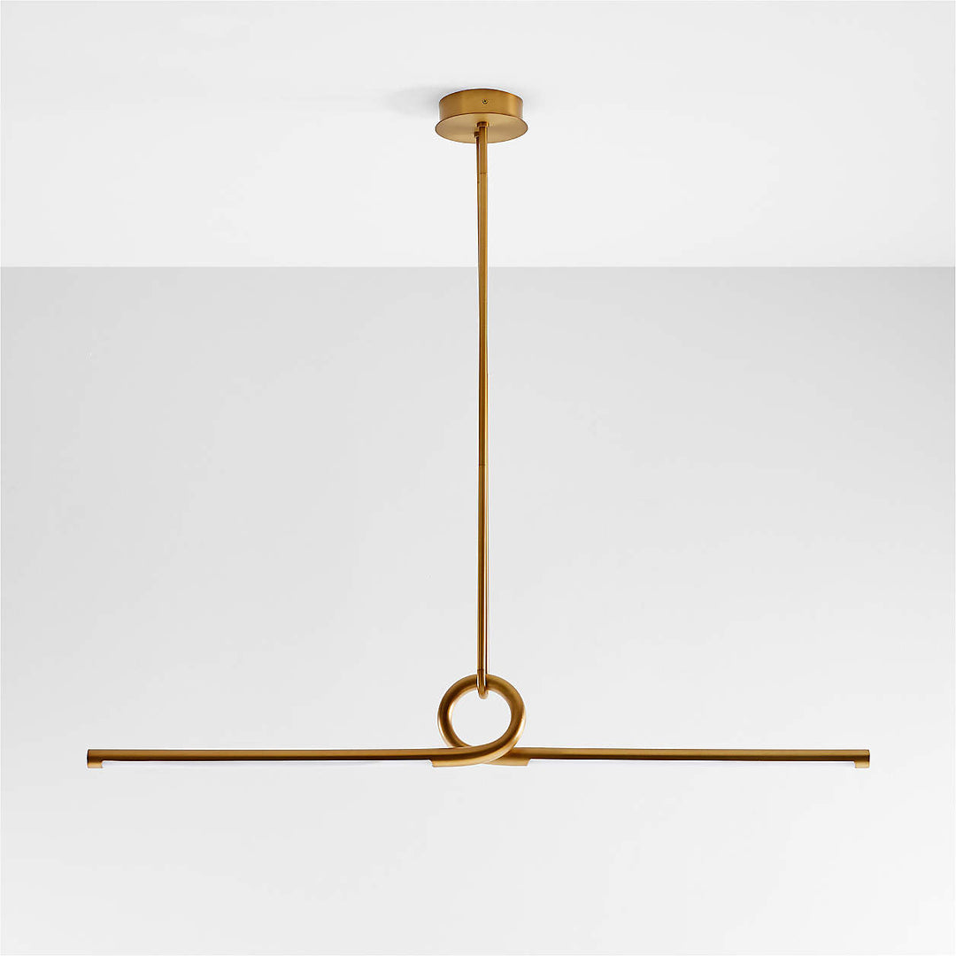 Beau Loop Brass Linear Pendant Light